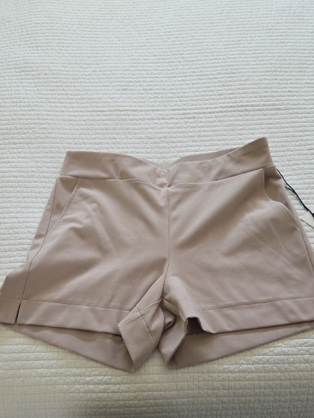 Women's High-Waist Beige Shorts